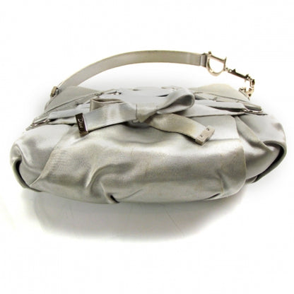 Christian Dior Satin Ballet Evening Bag Silver 4 of 9