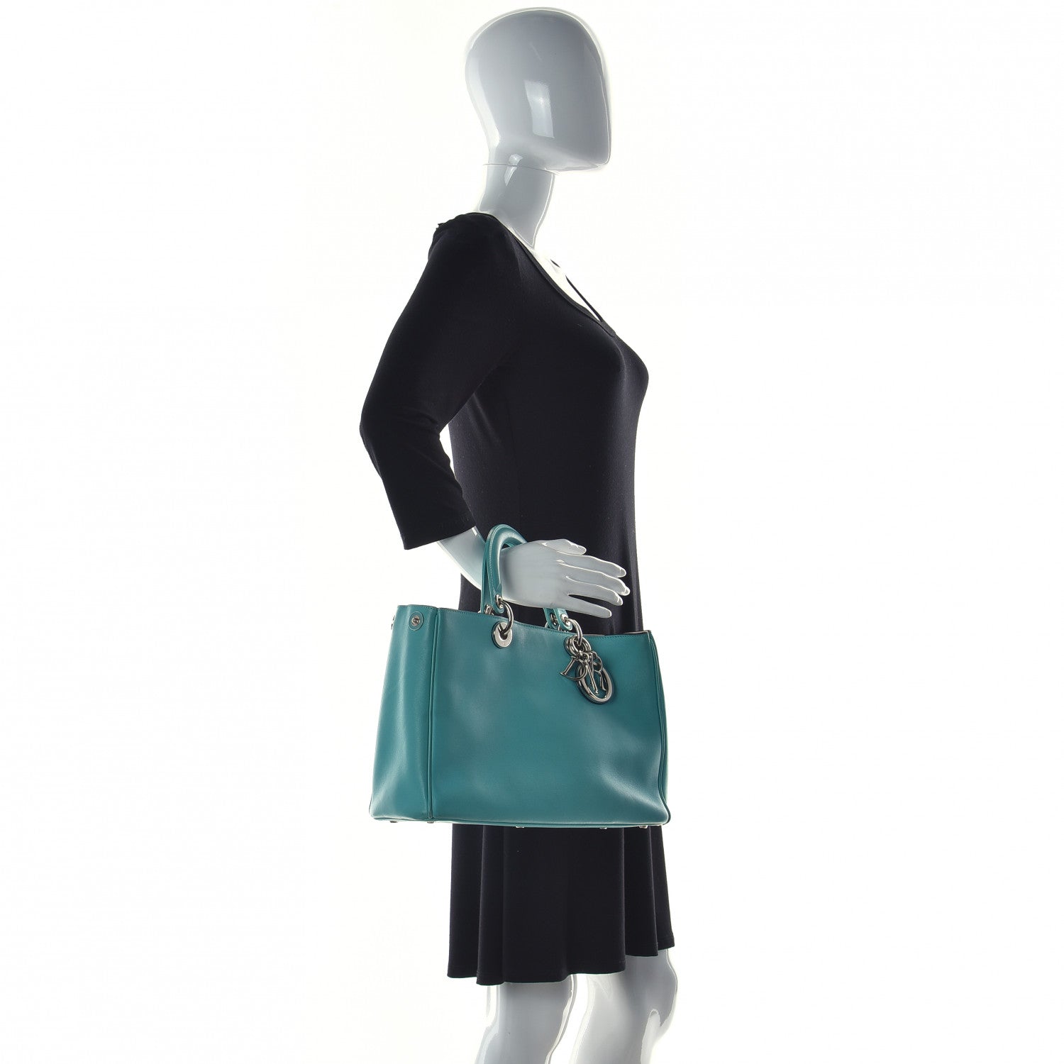 Christian Dior Smooth Calfskin Medium Diorissimo Tote Blue 2 of 25