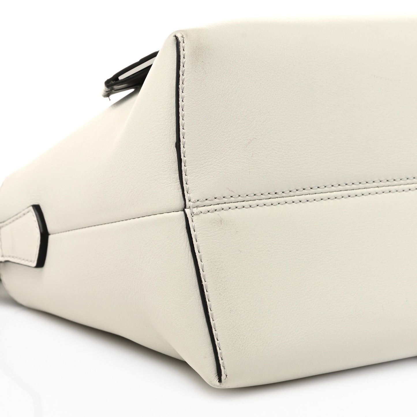 Vitello Dolce Bi-Color FF 1974 Embossed Medium By The Way Boston Bag White Ice Maya Black