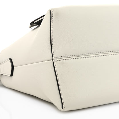Fendi Vitello Dolce Bi-Color FF 1974 Embossed Medium By The Way Boston Bag White Ice Maya Black 9 of 13