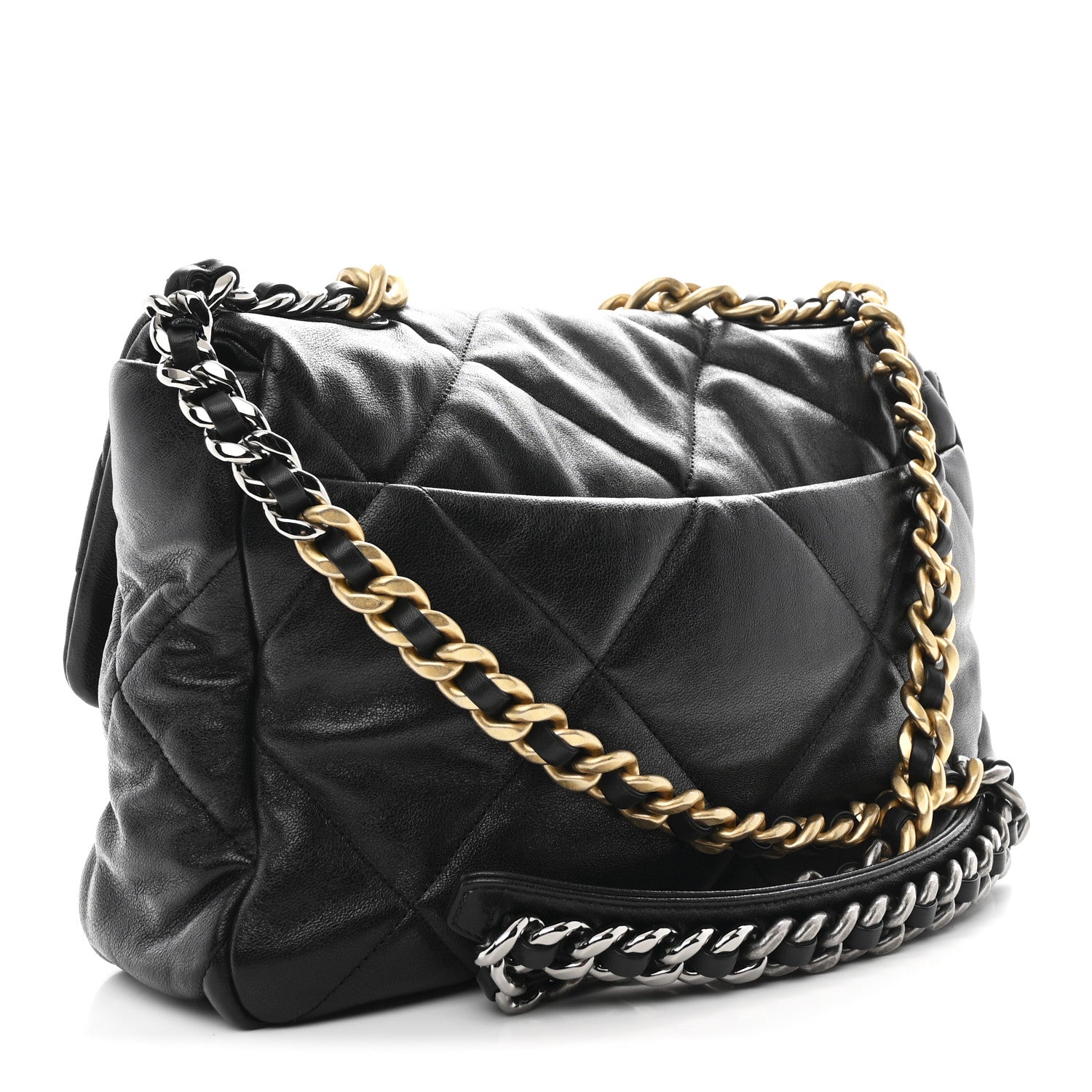Chanel Lambskin Quilted Large Chanel 19 Flap Black 3 of 10