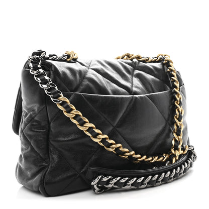 Chanel Lambskin Quilted Large Chanel 19 Flap Black 3 of 10