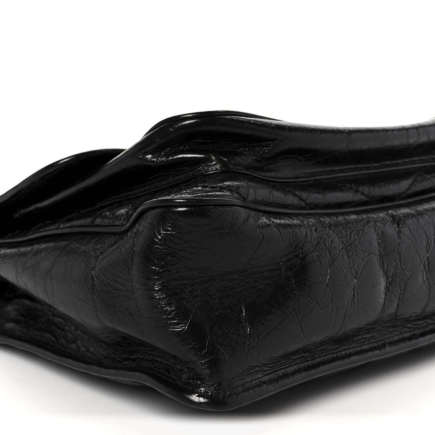 Saint Laurent Crinkled Calfskin Matelasse Monogram Large Niki Chain Satchel Black 10 of 12