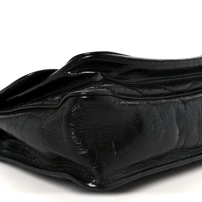 Saint Laurent Crinkled Calfskin Matelasse Monogram Large Niki Chain Satchel Black 10 of 12