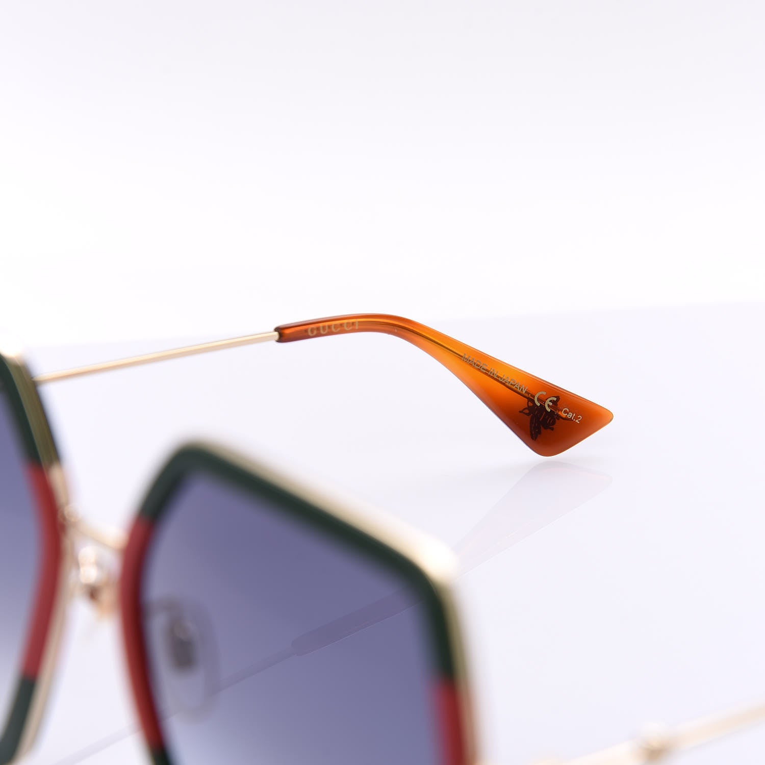 Gucci Square Frame Web GG0106S Sunglasses Tortoise 6 of 8
