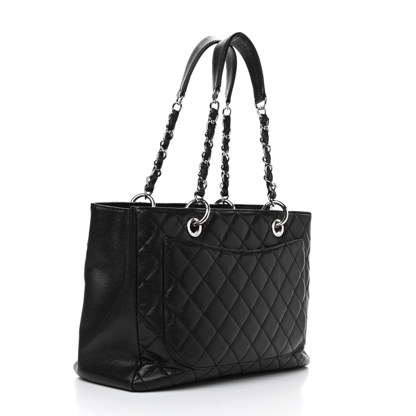 Caviar Quilted Grand Shopping Tote GST Black