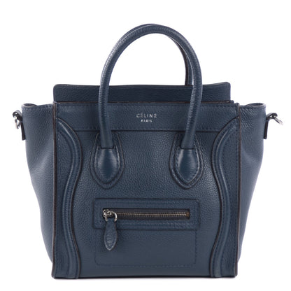 Celine Drummed Calfskin Nano Luggage Orage 1 of 8