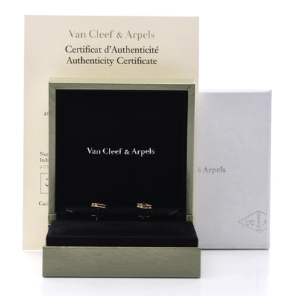 Van Cleef & Arpels 18K Yellow Gold Black Onyx Sweet Alhambra Earrings 6 of 6