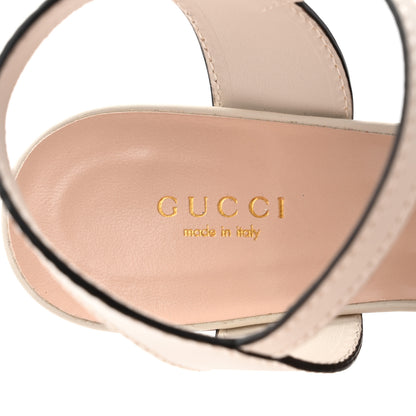 Gucci Cosmos Softy Calfskin Wooden Interlocking G Cut-Out 30/120mm Platform Sandals 38.5 Mystic White 6 of 8