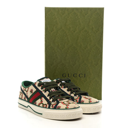 Gucci Cotton Tussah Web Gucci 100 1977 Tennis Sneakers 37 Beige Green Multicolor Vintage Green 8 of 8