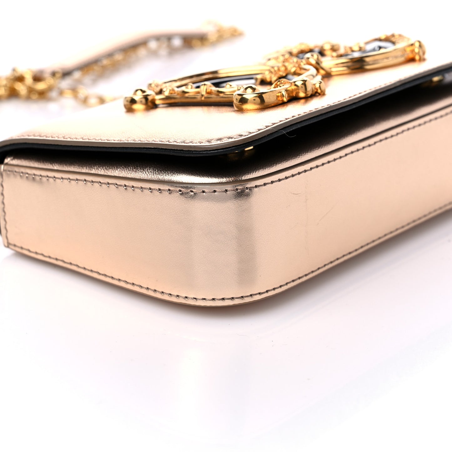 Metallic Nappa Mini DG Girls Shoulder Bag Pink