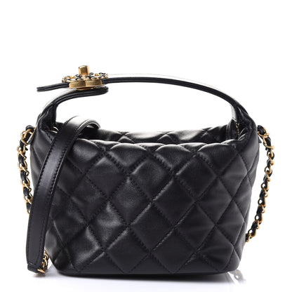 Chanel Lambskin Quilted Small Perfect Meeting Hobo Black 1 of 5