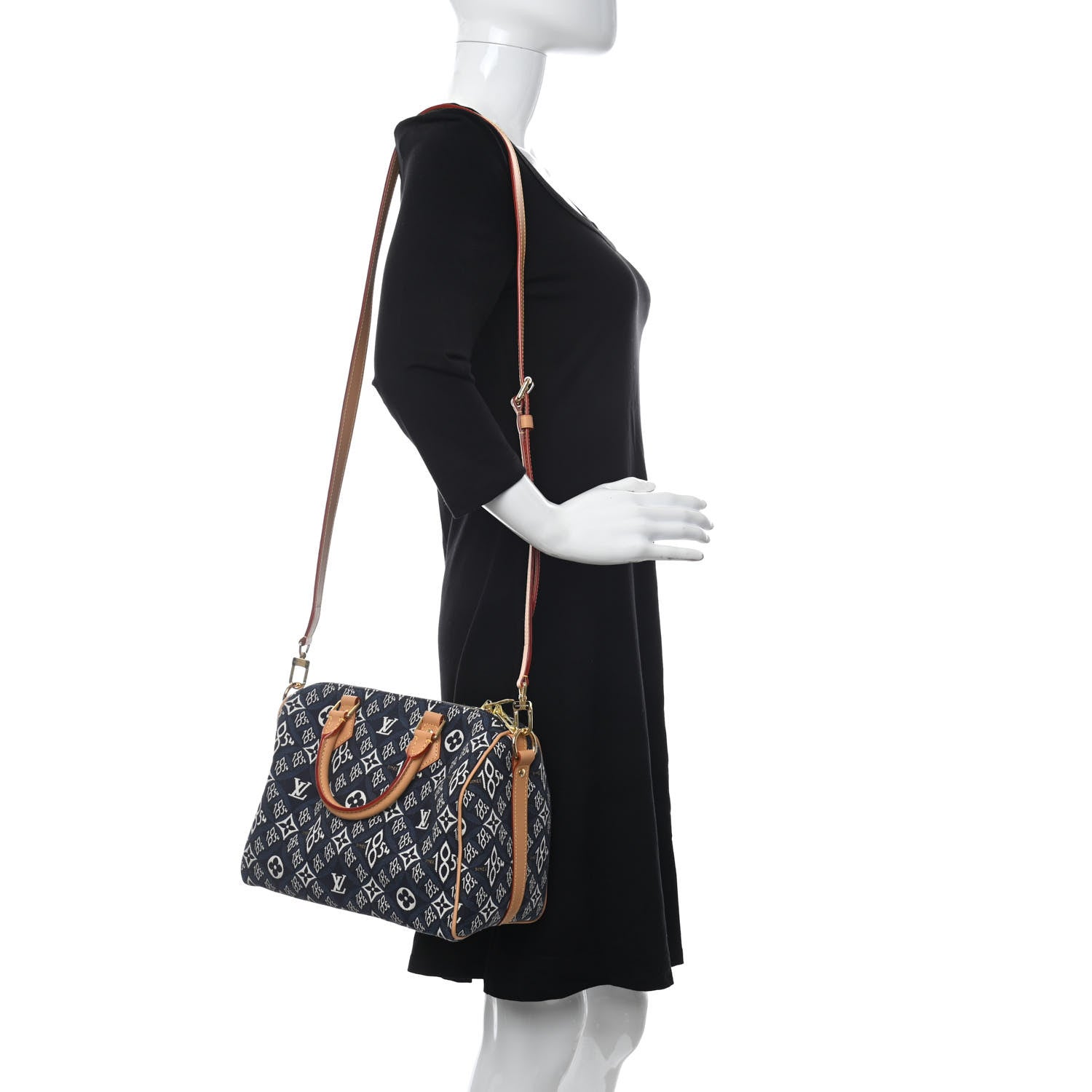 Louis Vuitton Jacquard Since 1854 Speedy Bandouliere 25 Blue 2 of 10