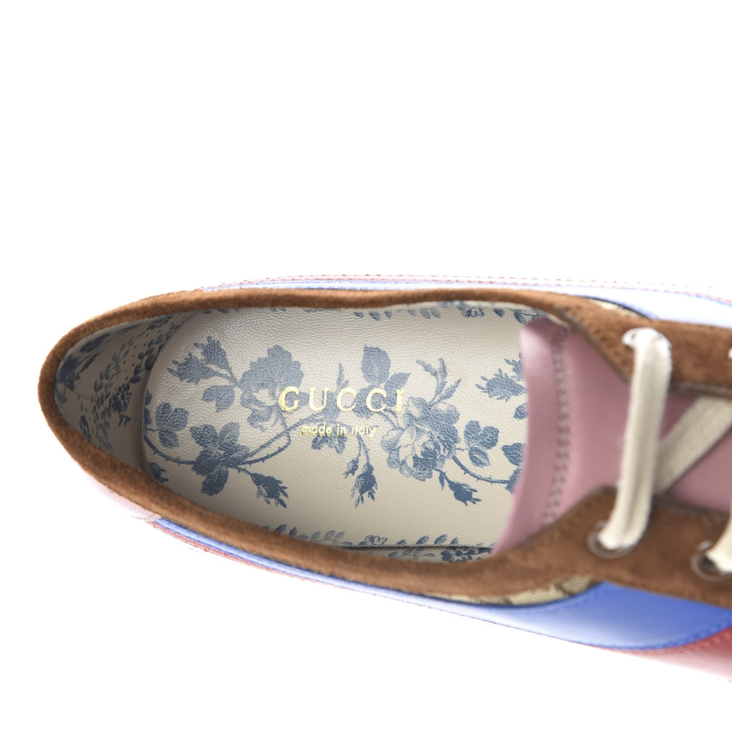 Gucci Suede Monogram Web Womens Falacer Sneakers 40 Nocciola Beige Mystic White Hibiscus Red 7 of 11