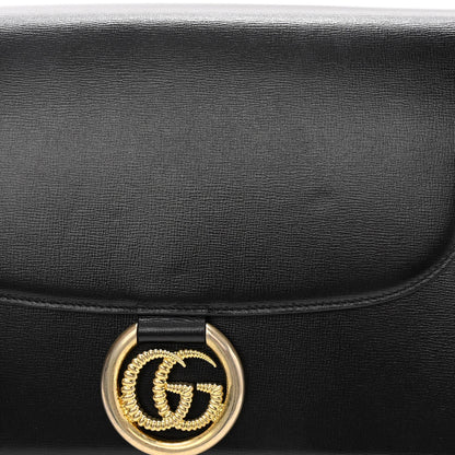 Gucci Textured Calfskin Medium Torchon GG Ring Shoulder Bag Black 12 of 12