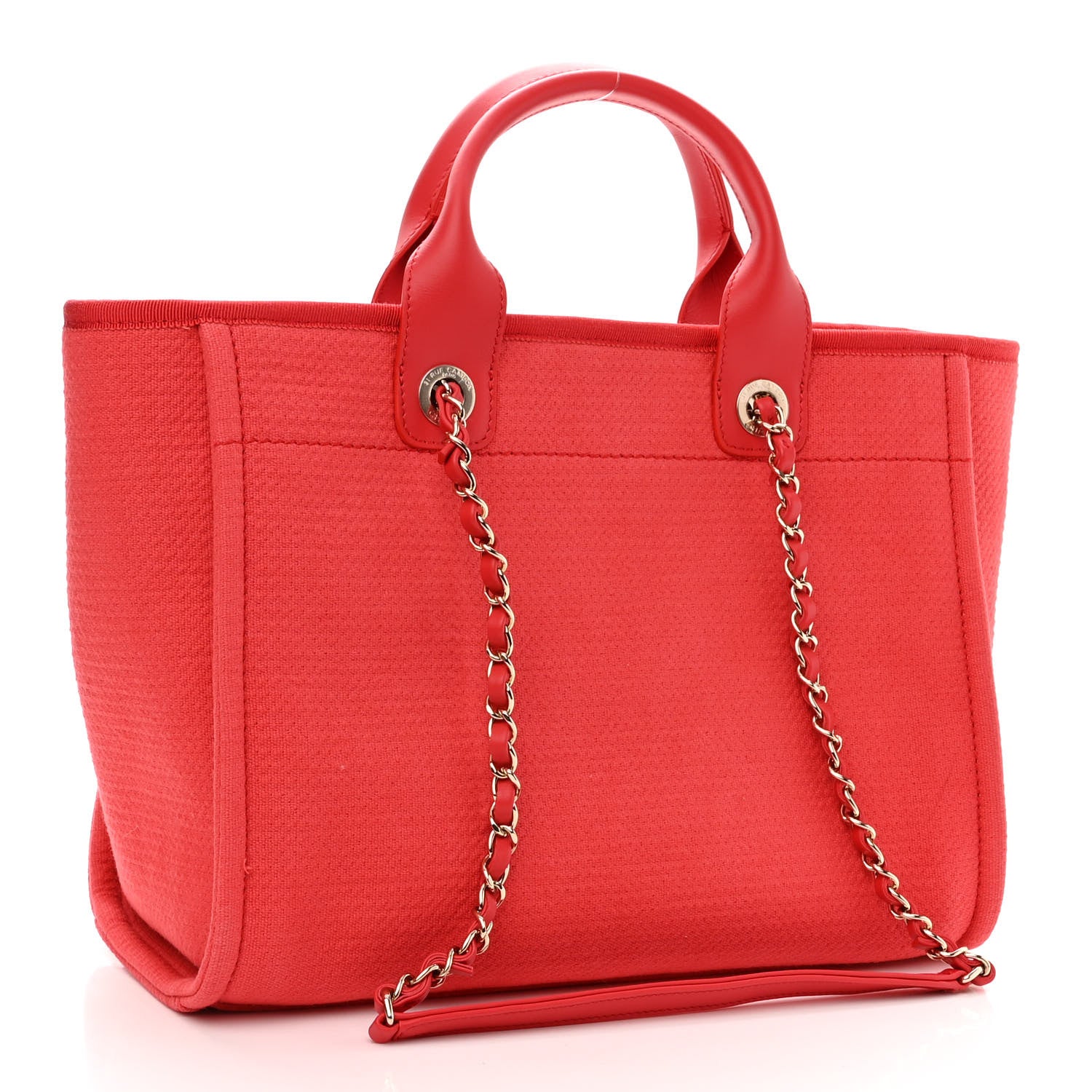 Chanel Mixed Fibers Small Deauville Tote Red 4 of 11