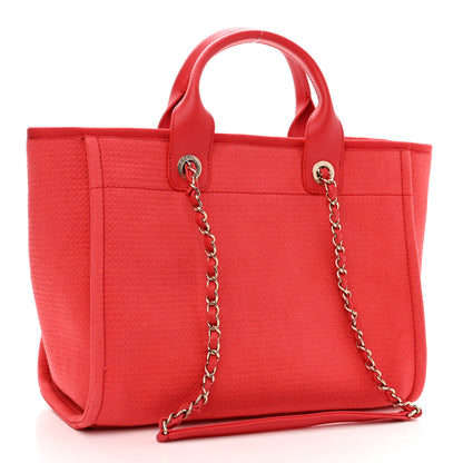 Chanel Mixed Fibers Small Deauville Tote Red 4 of 11