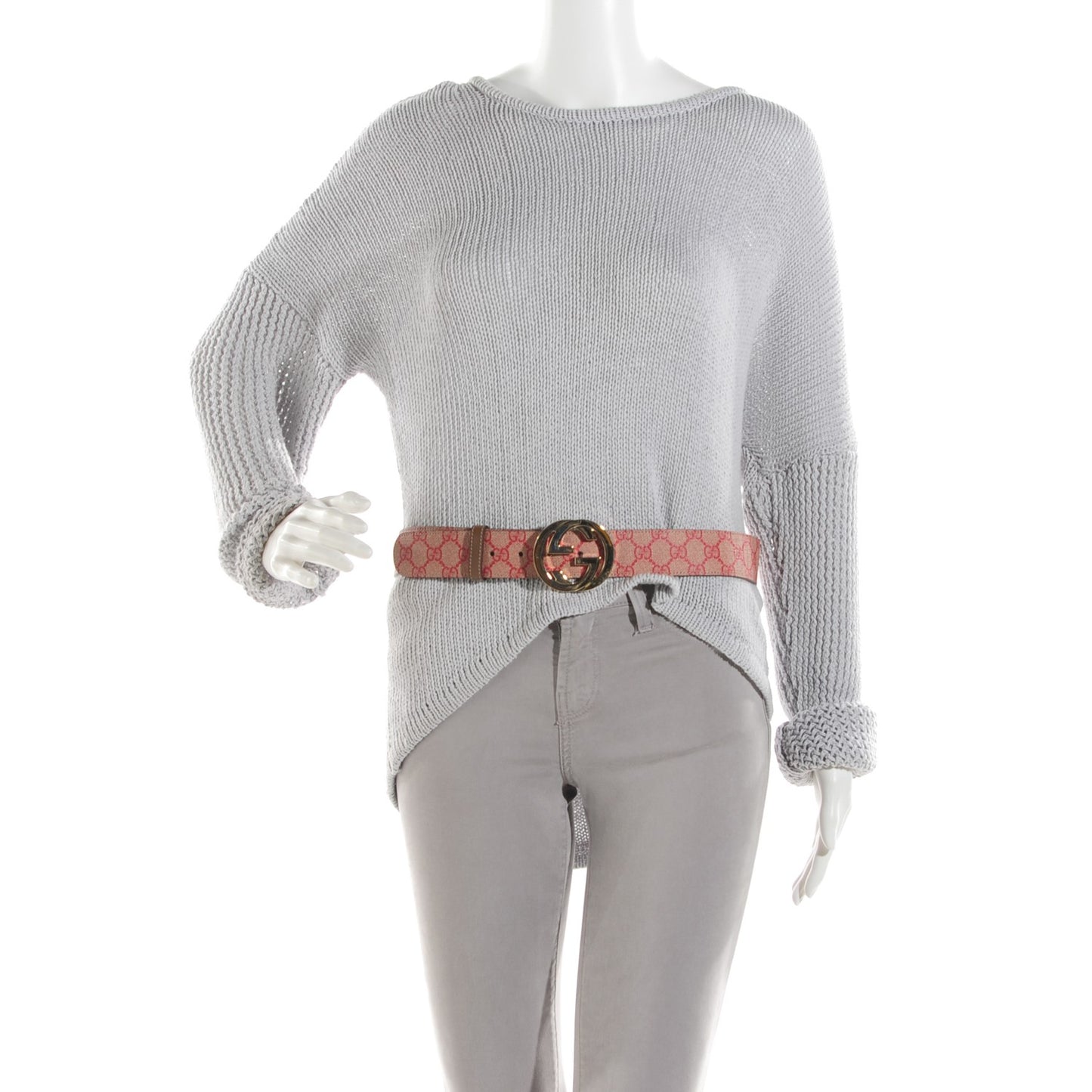 GG Plus Monogram Interlocking G Belt 95 38 Red