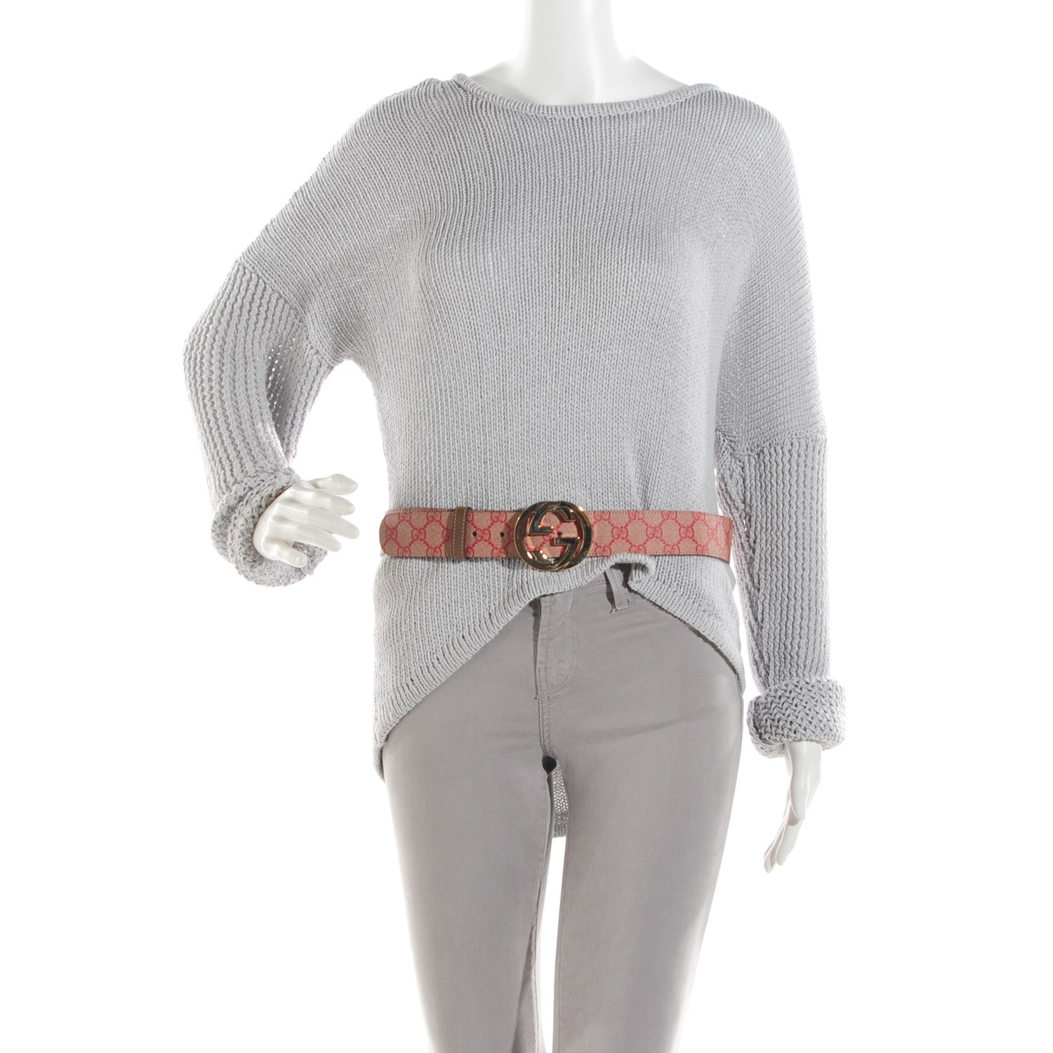 Gucci GG Plus Monogram Interlocking G Belt 95 38 Red 2 of 7