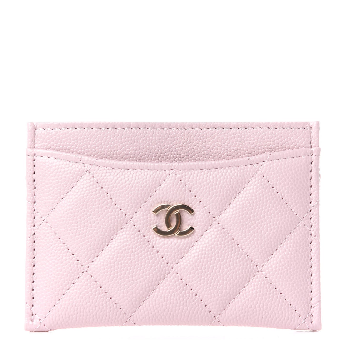 Caviar Quilted Card Holder Pink