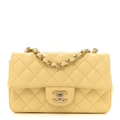 Chanel Lambskin Quilted Mini Rectangular Flap Yellow 1 of 17