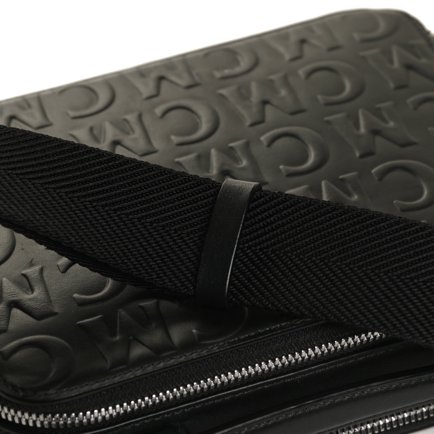 MCM Calfskin Logo Embossed Crossbody Black 11 of 11