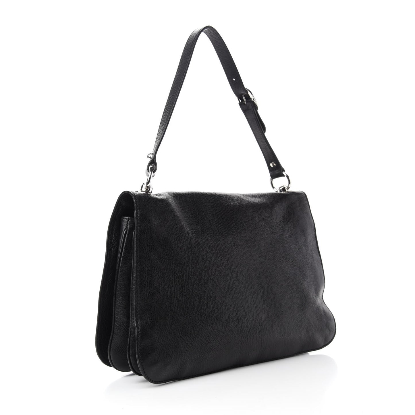 Calfskin Blondie Medium Shoulder Flap Black