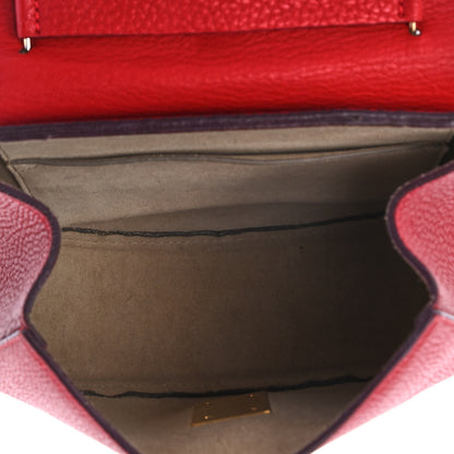 Chloe Grained Lambskin Mini Drew Shoulder Bag Plaid Red 4 of 4