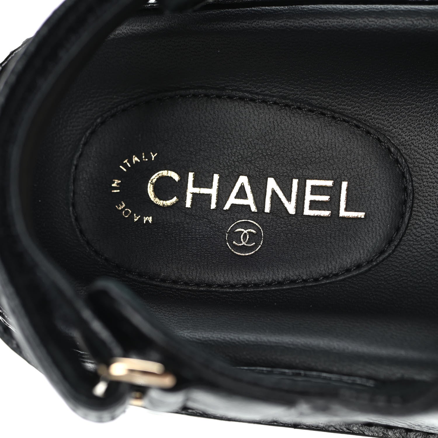 Chanel Grained Calfskin Velcro Dad Sandals 37 Black 8 of 10