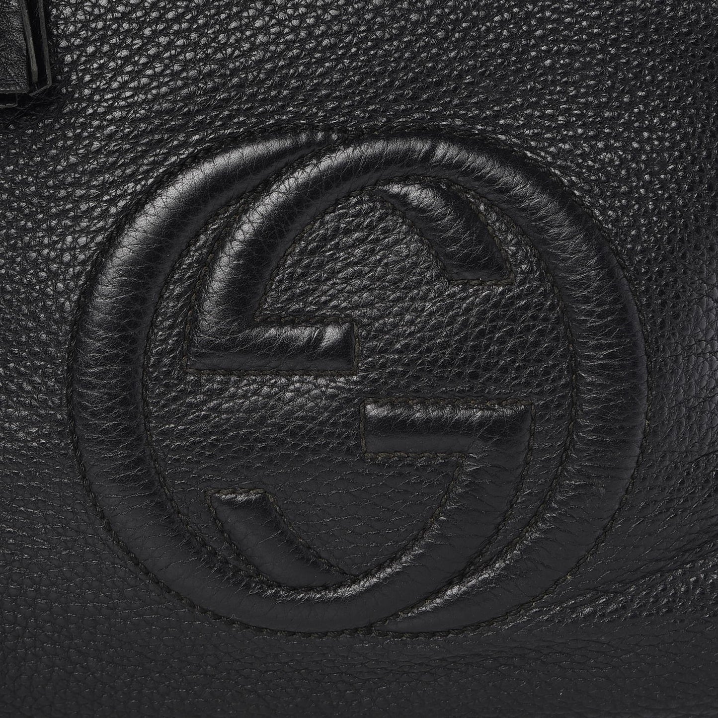 Pebbled Calfskin Medium Soho Chain Hobo Black