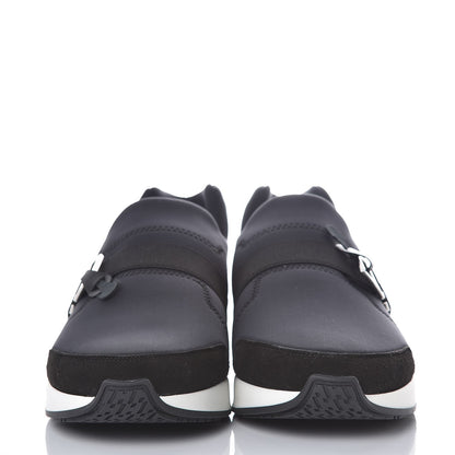 Hermes Technical Canvas Calfskin Run Sneakers 41.5 Marine 2 of 8