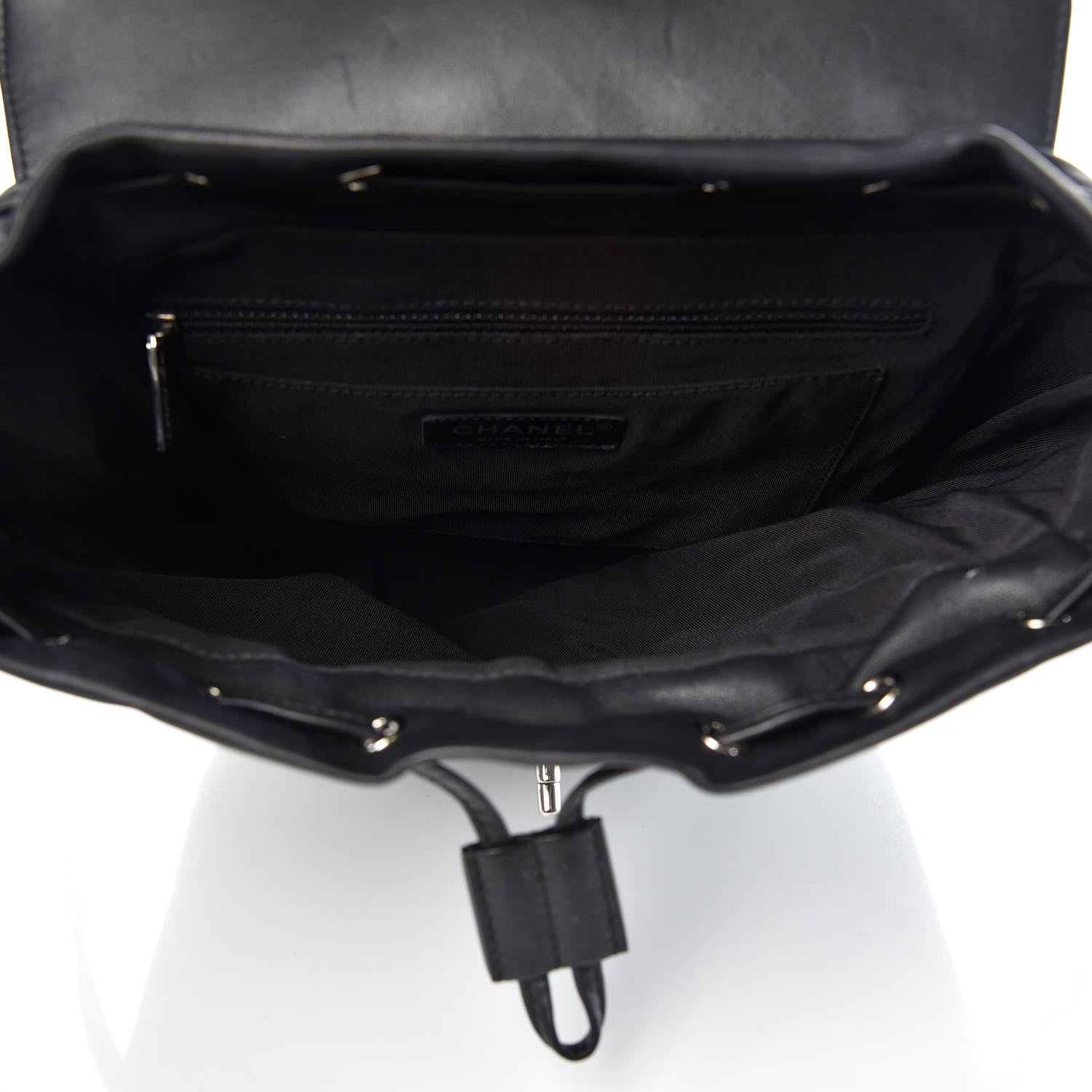 Chanel Calfskin Chevron Quilted Large Urban Spirit Backpack Black 7 of 13