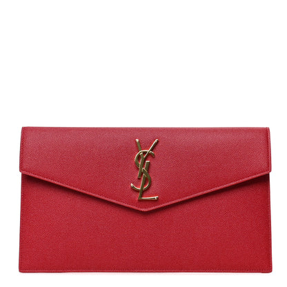 Saint Laurent Grain De Poudre Uptown Pouch Red 1 of 4