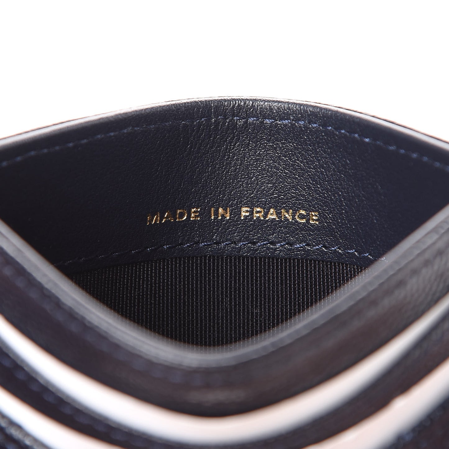 Caviar Quilted Card Holder Navy