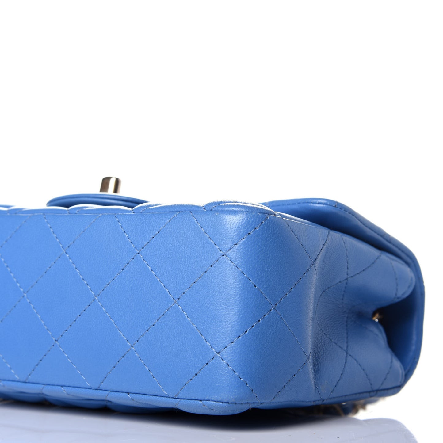 Lambskin Quilted Mini Rectangular Flap Blue