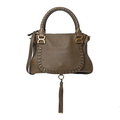 Chloe Calfskin Studded Medium Marcie Satchel Merino Grey 1 of 12