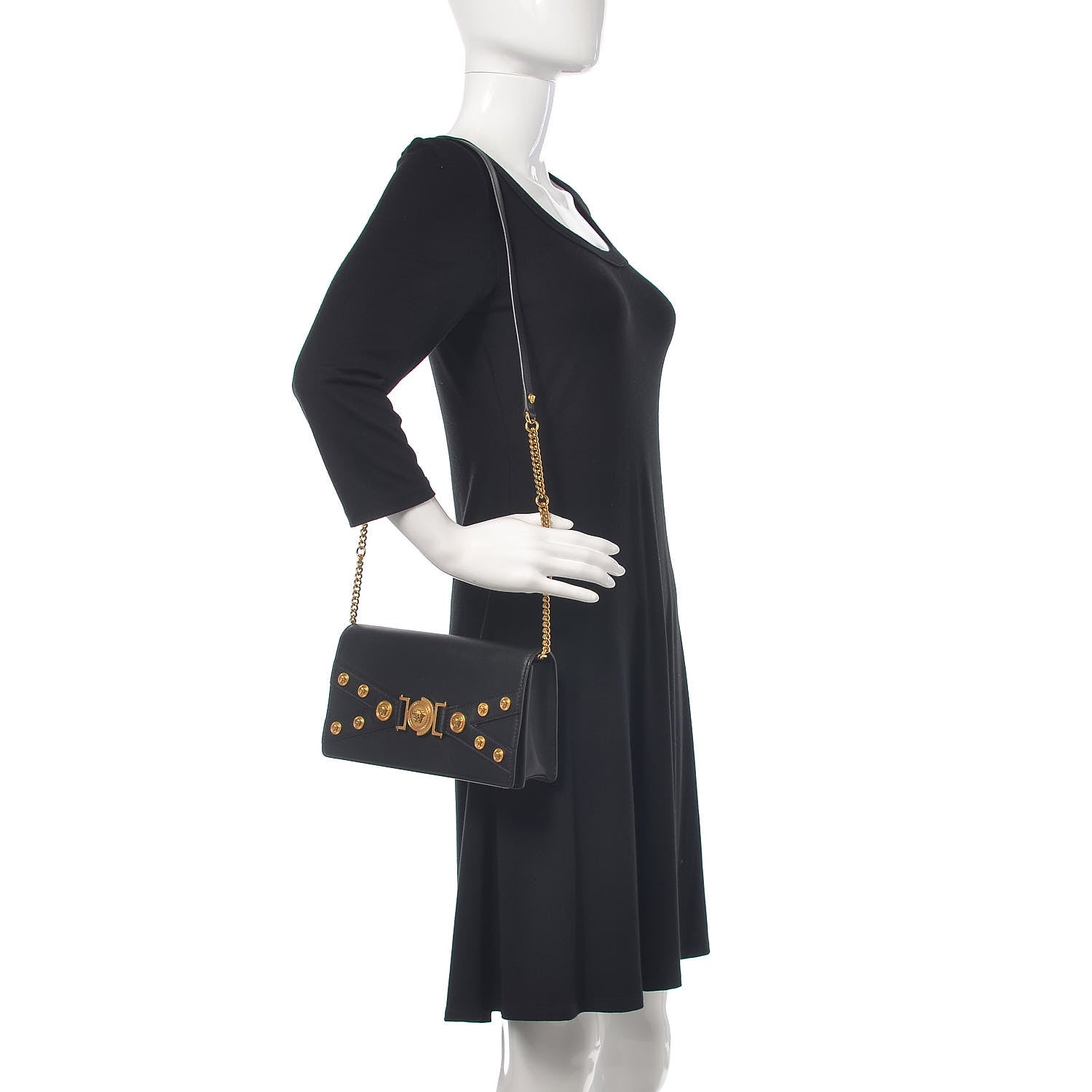 Versace Calfskin Medallion Tribute Crossbody Black 2 of 10