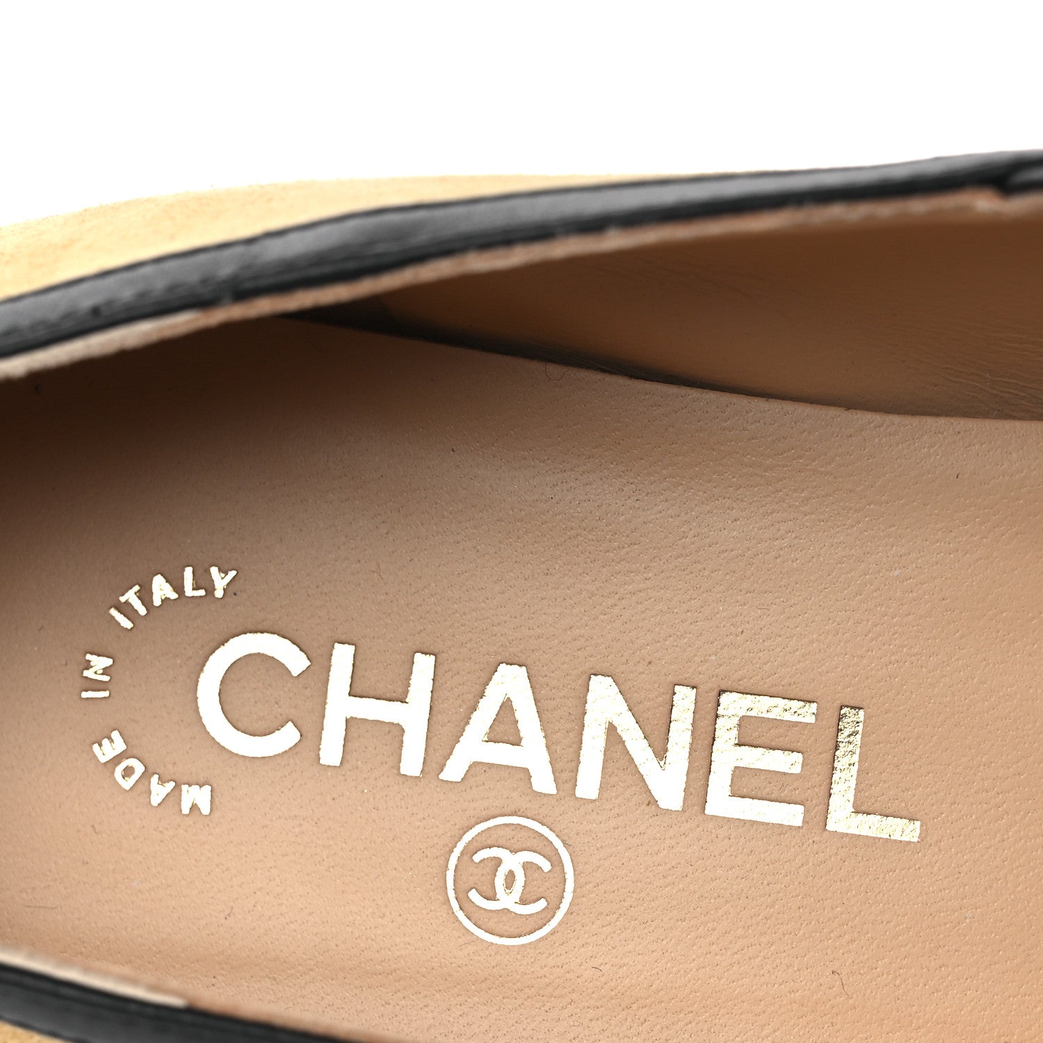Chanel Suede Kidskin Lambskin Patent Calfskin Cap Toe CC Mary Jane Flats 39 Beige Black 9 of 11