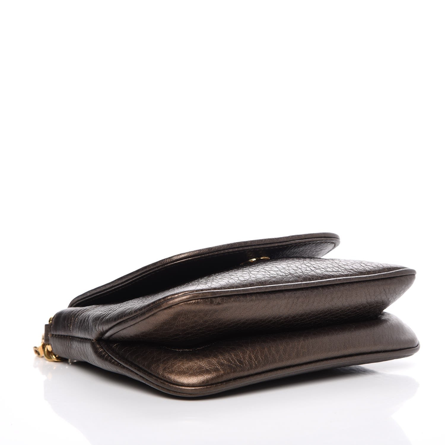 Gucci Metallic Pebbled Calfskin Small 1973 Chain Shoulder Bag Winter Leaf 5 of 8
