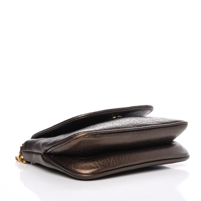 Gucci Metallic Pebbled Calfskin Small 1973 Chain Shoulder Bag Winter Leaf 5 of 8