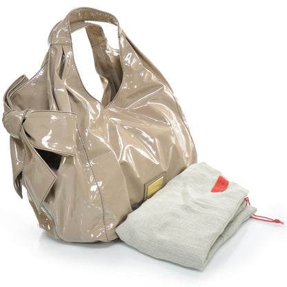 Valentino Garavani Patent Lacca Large Nuage Bow Hobo Nude 3 of 9