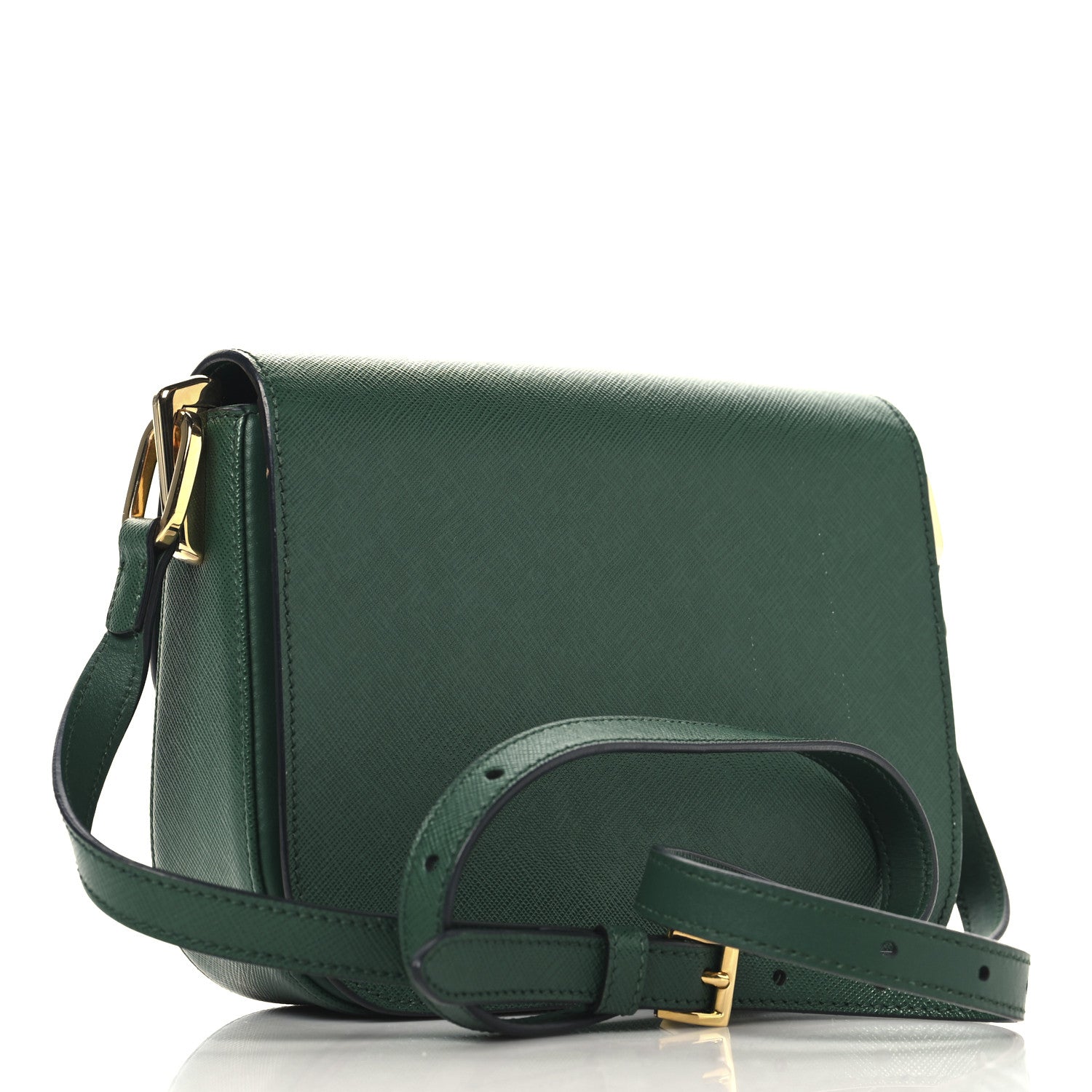 Prada Saffiano Lux Embleme Flap Shoulder Bag Mango 3 of 11