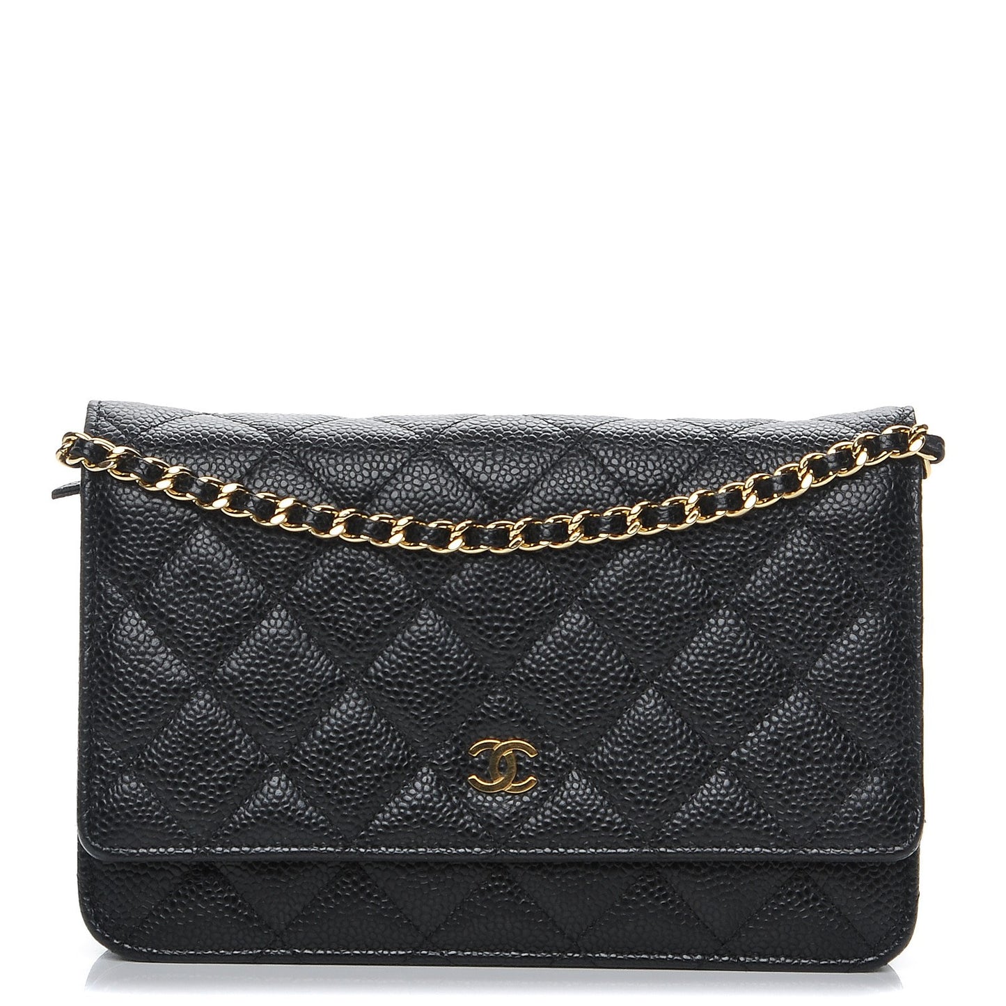 Caviar Quilted Wallet On Chain WOC Black