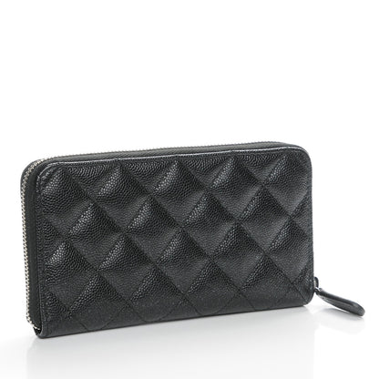 Chanel Iridescent Caviar Quilted Medium Zip Around Wallet Black 3 of 9