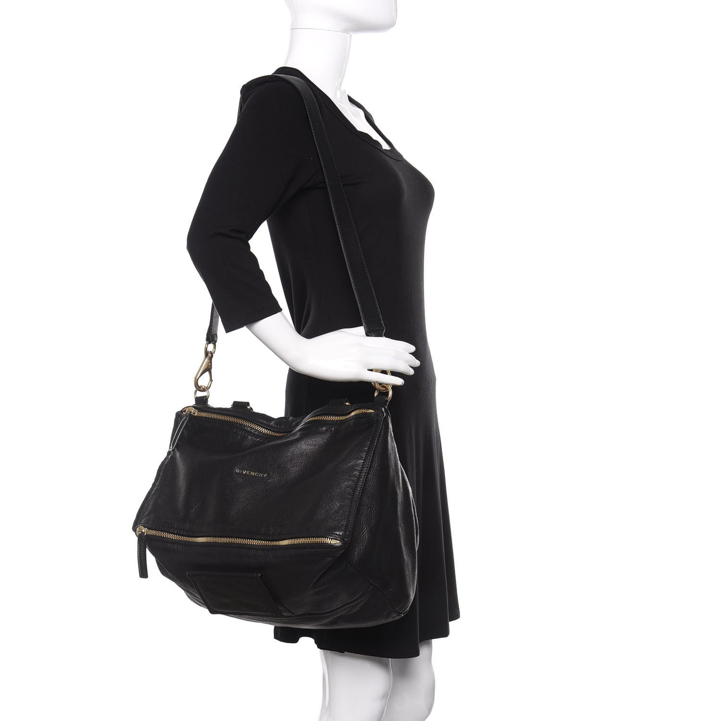 Sugar Goatskin Large Pandora Black