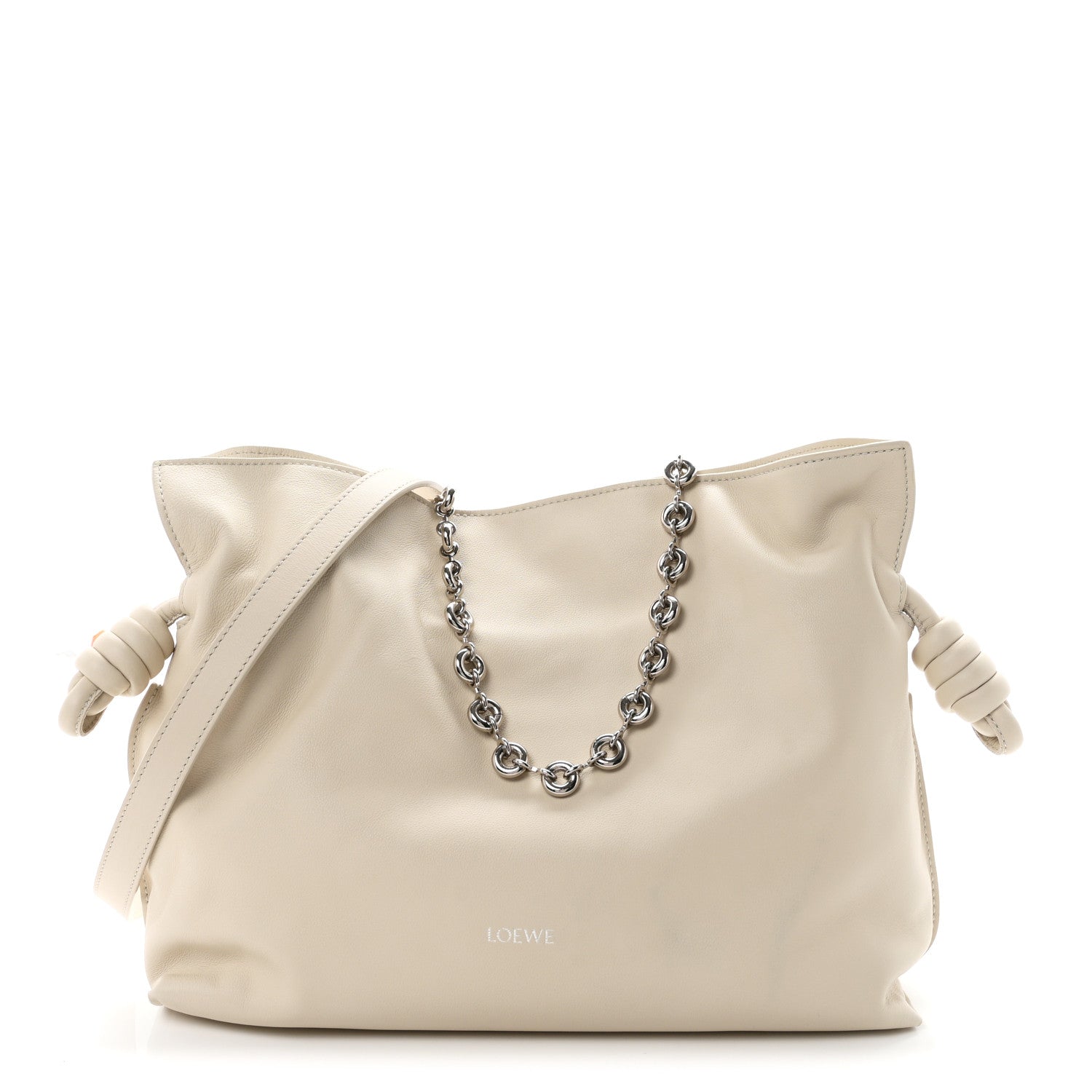 Loewe Mellow Nappa Medium Donut Chain Flamenco Knot Clutch Sea Salt 1 of 11
