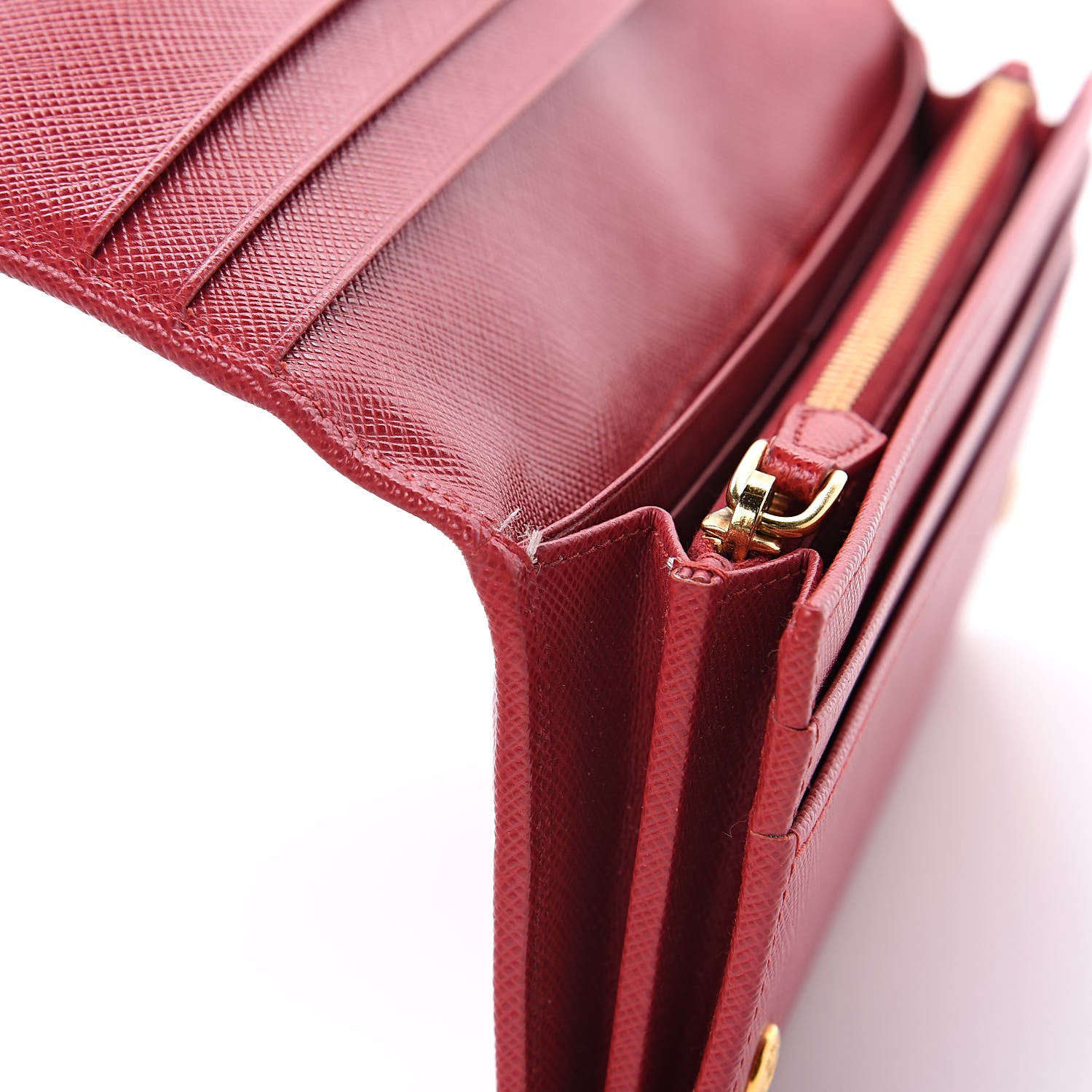 Prada Saffiano Metal Continental Flap Wallet Fuoco 8 of 9