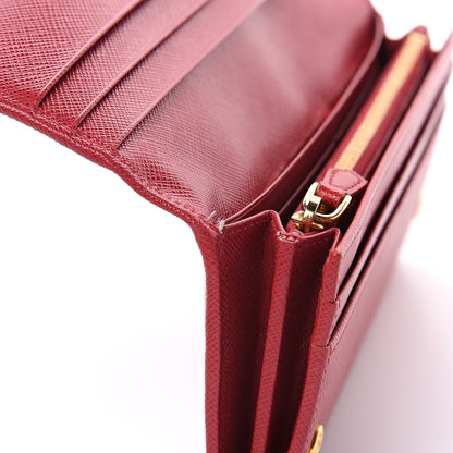 Prada Saffiano Metal Continental Flap Wallet Fuoco 8 of 9