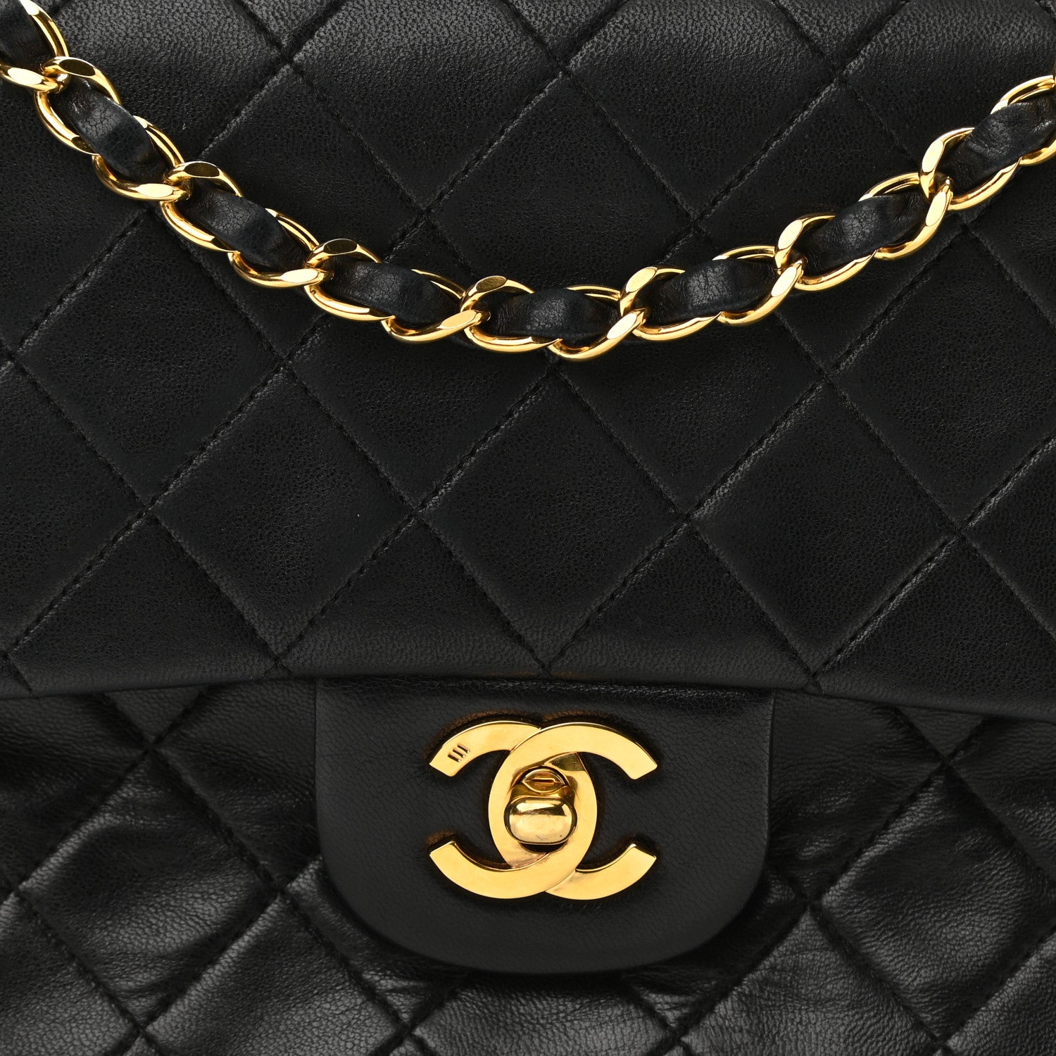 Chanel Lambskin Quilted Medium Double Flap Black 8 of 14