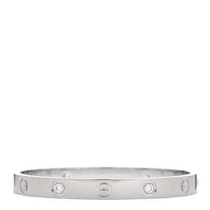 Cartier 18K White Gold 4 Diamond LOVE Bracelet 16 2 of 6